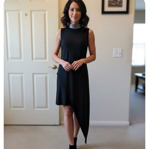 Chic Asymmetrical Black Dress